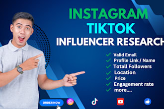 do tiktok, instagram targeted influencer research for influencer marketing