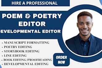 proofread and edit your poems poetry novel manuscript story developmental editor