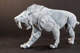 create custom articulated animal 3d action figure for 3d printing with assets
