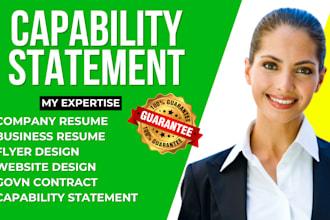 design clear federal government capability statement, government resume in 6hrs