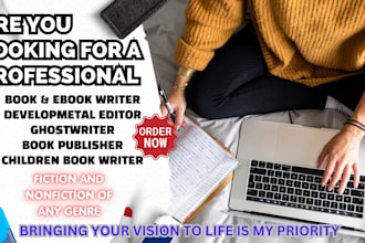 ghostwrite fiction, nonfiction book, ebook writer children story, literary agent