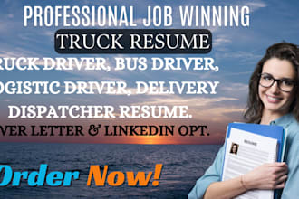 do truck, car, bus, logistics driver resume writing and cover letter