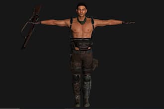 create 3d realistic character model,game asset, aaa retopology,daz ue4 5,texture
