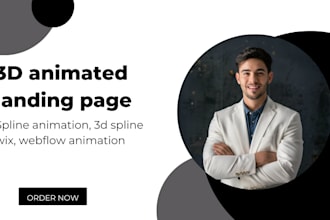 3d animated website webflow landing page website 3d spline animation