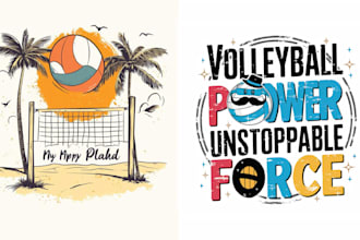 make beach sport team basketball and volleyball vector logo