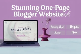 make single, one page blogspot blogger website for portfolio, landing page, etc