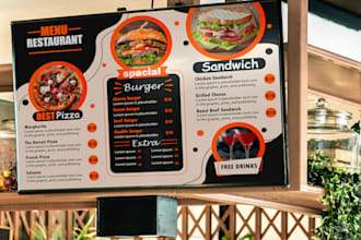 do food menu design, menu board or digital menu