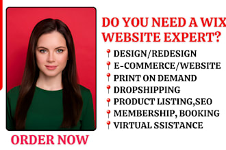 design wix booking website membership event page printify printful seo store