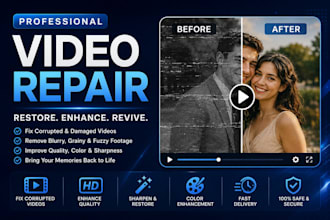 repair corrupted videos  mp4, rsv, mov , mdt in no time