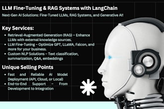 build rag system, finetune llms using langchain, python