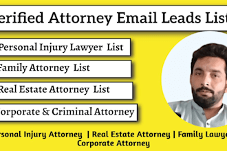 do personal injury leads, family lawyers, paralegal email list