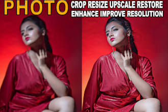 enhance improve low resolution photo, restore upscale image, picture crop resize