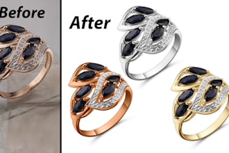 do high end image editing of jewelry retouching in photoshop best quality