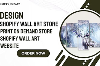 design shopify wall art store print on demand store shopify wall art website