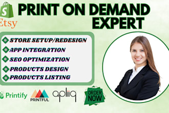 setup etsy shopify print on demand shopify print on demand store etsy shop SEO