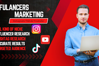 provide niche based influencer lists for tiktok, instagram and youtube