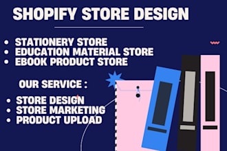 design stationery shopify store education material store ebook product store