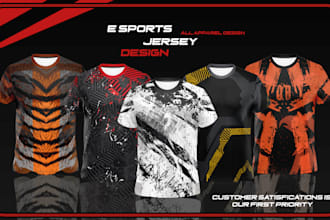 design sublimation esports and gaming jersey and hoodies