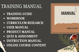 create course training manual instructional material user and product manual