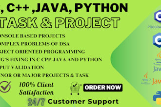 create your c cpp c sharp java and python programming projects