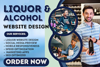 design liquor alcohol wine champagne tequila vodka beer shopify store website