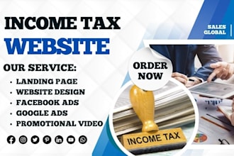 design income tax website tax preparation website tax leads finance website