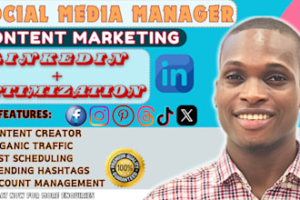 be your social media marketing manager, linkedin management, content creator