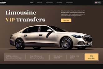 design luxury limousine website chauffeur website taxi booking website