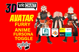 create custom 3d vrchat avatar nsfw furry vrc vr character for pc and quest