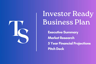write a detailed business plan for startups, 5 year projection, pitch deck