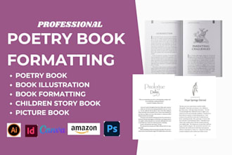 design poetry book formatting illustration book cover poem children story book