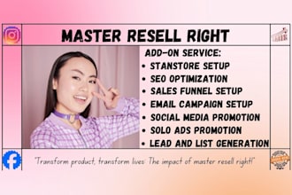 promote master resell right course with email marketing, and sales funnel