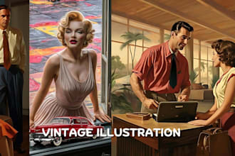 vintage, vintage illustration, retro vintage, vintage poster, 1930s vintage art