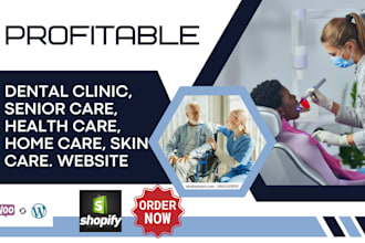 create dental clinic senior care health home care skin care landing page website