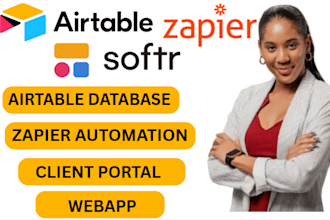 build soft client portal with airtable database , zapier integration softr
