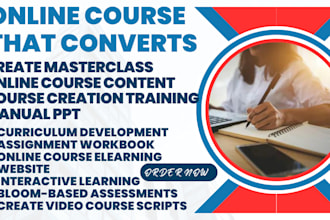 create masterclass online course content course creation training manual ppt