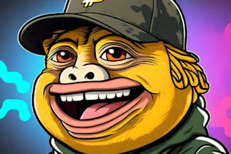 crypto meme coin art video, meme coin art, meme coin animation, meme character