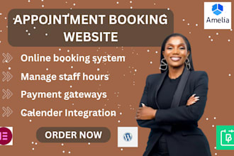 design wordpress appointment bookin website hotel booking amelia payment gateway