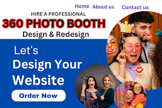 design photo booth website,  party rental website, event, wedding, photography