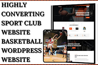 design modern sport club website golf football basketball team wordpress website