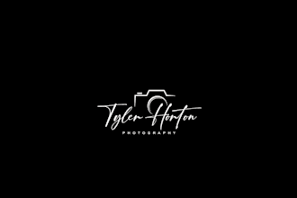 do luxury photography, camera, film, media, studio logo and any graphics design