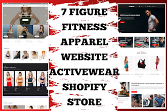 design 7figure fitness apparel website activewear shopify store apparel store