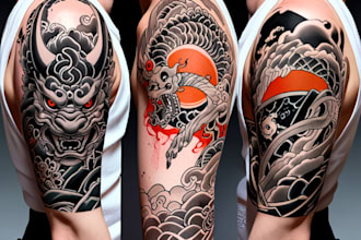 make a japanese tattoo designs from your imagination