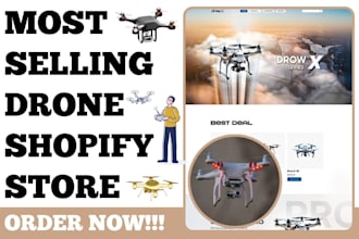 design 7 figure drones store drone accessories drone batteries shopify store