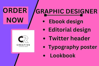 ebook design, editorial design, twitter header, typography poster
