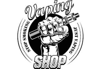 do modern awesome cigarette, vape logo design