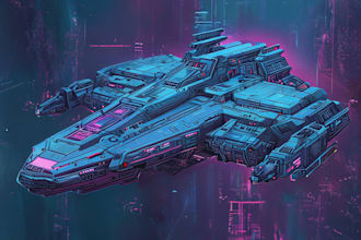 do a sci fi or cyberpunk spaceship design