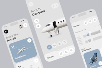 flight attendant app app, flights ticketing app, plane configurator app