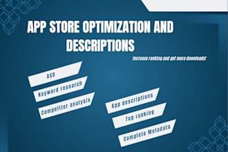 rank your app in playstore and do aso for ios and android