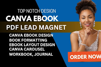 write,design canva ebook, pdf lead magnet, workbook, workout plan, keto designrr